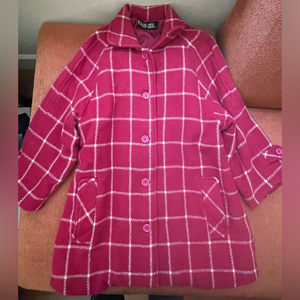 Chic Red Checkered Jacket